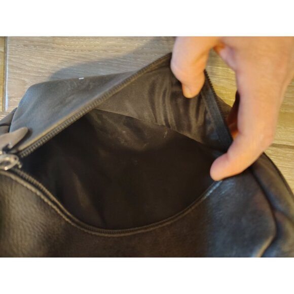 Libaire Black Leather Backpack Bag, Adjustable Straps Zip Close Pockets Spft - Picture 6 of 8